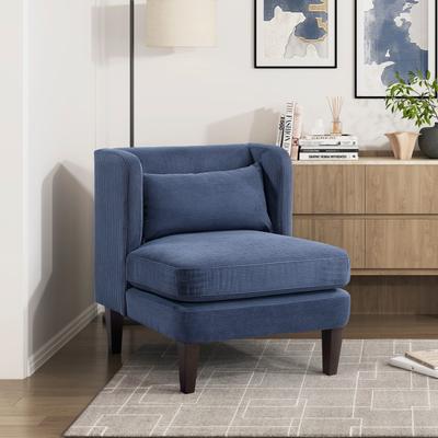 Modern Accent Chair Cushion Seat Corduroy Fabric