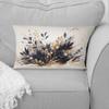 Designart - Blue Gold Herbs Garden I - Floral Printed Throw Pillow - Traditional Pillow For Bedroom