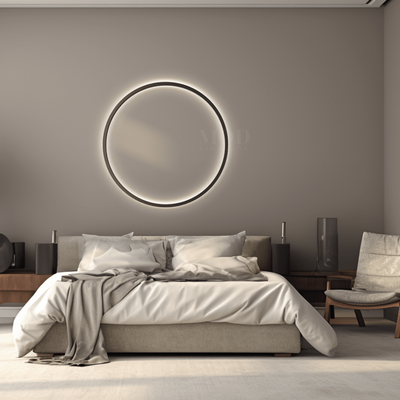 Halo | Modern Wall Lamp | Style B - Black / Medium / Cool White (6000k) | Bedroom Lighting | Wall Lighting | Indoor Lighting | MOD LIGHTING