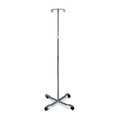Medline Chrome IV Pole with 2 Hooks and 4 Casters, 1 EA (MDS80441)