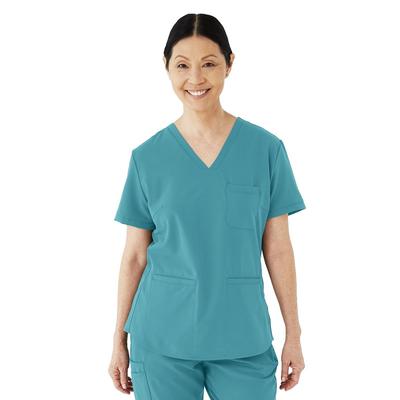 Medline Lex AVE Women's Scrub Top, Teal, Size 2XS, 1 EA (4802TLBXXS)