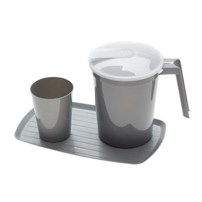 Medline Water Tumbler and Pitcher Set, Graphite, 12/CS (DYND87605)