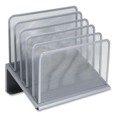TRU REDTM Wire Mesh Incline Sorter, Open Design, 5 Sections, Letter-Size, 7.72 x 11.65 x 10.83, Silver (TUD24402450)