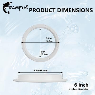 TEMU Grampus Boat Hatch, Marine Access Hatch, Round Inspection Deck Plate Hatch With Detachable Cover, Uv Resistant Abs White Plastic, 4