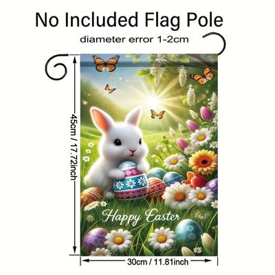 TEMU Easter - Polyester, Double- Decor, 18x12 , For & (flagpole Not Included)