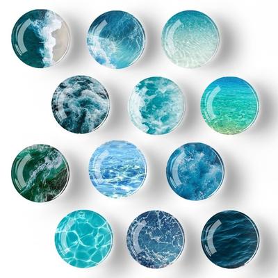 TEMU 4pcs Ocean Theme Magnetic Glass Refrigerator Magnets, Glass Hanging Decorations, Universal Holiday Use, No Electricity Needed