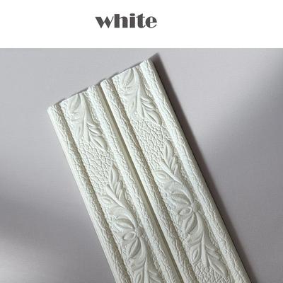 TEMU Easy-install Self-adhesive 3d Floral Wallpaper - Xpe Foam, Decorative Strip For Ceilings, Walls, Door Frames - Waterproof & Oil-proof, 90.55in X 3.15in, Light Brown & White Image