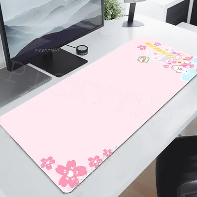 Cute Pink Desk Mat Gamer Mousepads Milktea Mouse Pad Office Desk Pads Large Mousepad Kawaii Mouse Mats For Notebook Computer