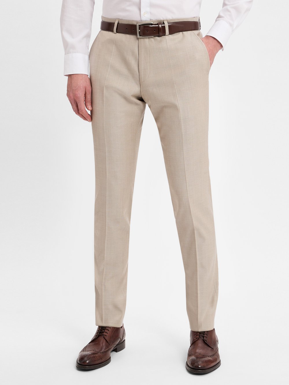 Roy Robson Baukasten-Hose Herren Slim Fit Schurwolle beige, 98 Image