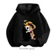 Anime Abbigliamento per bambini Ragazzi One Pieces Felpa con cappuccio Primavera Autunno Abbigliamento per ragazze Cartoon Rufy Zoro Felpa Suit Teen Con cappuccio Sonic Tops
