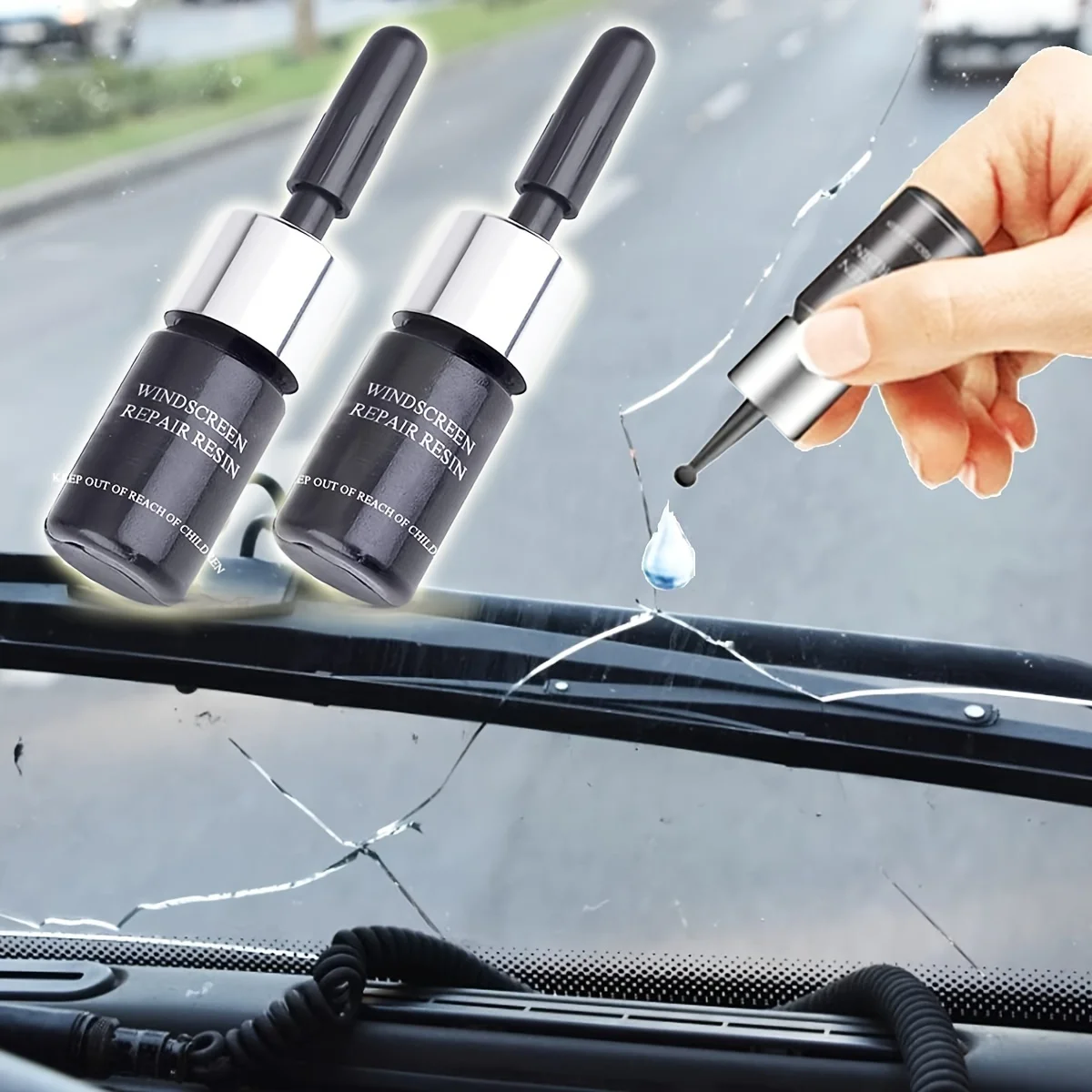 Kit di riparazione crepe per parabrezza Kit di riparazione parabrezza per trucioli e crepe Set di riparazione liquido per vetri per finestrini auto Fluido per riparazione vetro