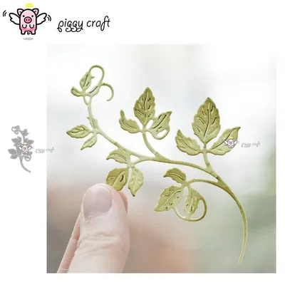 Piggy Craft metal cutting dies cut die mold Leaf strip decoration Scrapbook paper craft knife mould