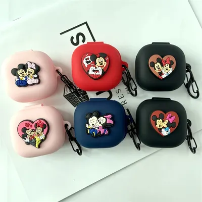 Couple Mickey Minnie Earphone Case for Samsung Galaxy Buds Live/Buds Pro/Buds 2/Buds2 Pro Silicone