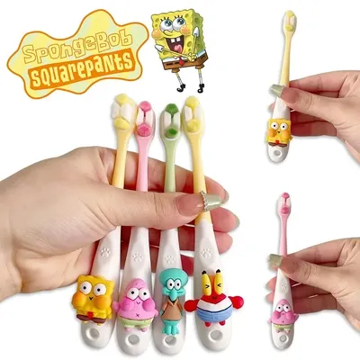 SpongeBob Kids Toothbrush Cartoon Ultra-fine Soft Deep Cleaning Baby Oral Health Travel Cute