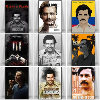 Vintage Lord Pablo Escobar Narcos Mugshot Poster Canvas Painting Colombian Drug Gangster Wall Art