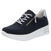 Plateausneaker RIEKER, Damen, Gr. 36, silber (nachtblau, silberfarben), Lederimitat, sportlich, Schuhe, Schnürschuh, Halbschuh, Freizeitschuh mit Soft-Einlage