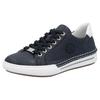 Plateausneaker RIEKER, Damen, Gr. 41, blau (nachtblau, weiß), Lederimitat, sportlich, Schuhe, Schnürschuh, Halbschuh, Freizeitschuh mit weißer Rahmennaht, Topseller