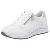 Keilsneaker RIEKER, Damen, Gr. 39, silber (weiß, silberfarben), Leder, Lederimitat, sportlich, Schuhe, Halbschuh, Schnürschuh, Freizeitschuh mit Soft-Einlage