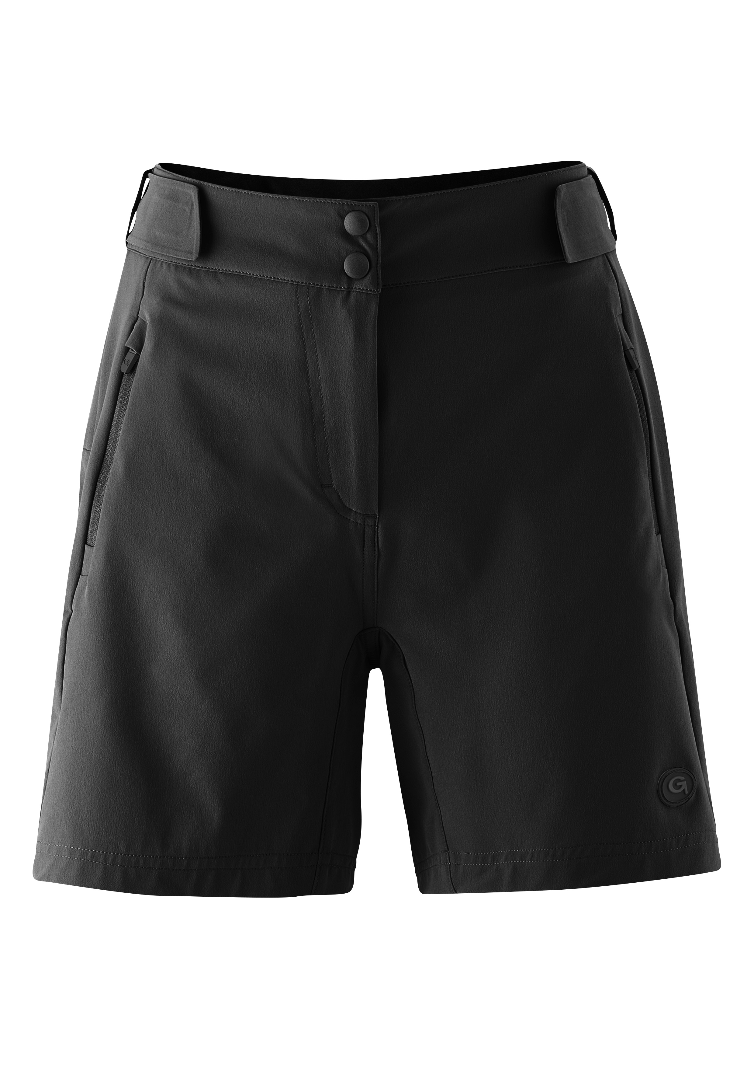 Fahrradhose GONSO "IGNA 2.0", Damen, Gr. 48, Normalgrößen, schwarz, 86% Polyester, 14% Elasthan, Hosen, Damen Bike-Shorts, Innenhose mit Sitzpolster, Radhose mit Komfortbund Image