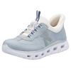 Slip-On Sneaker RIEKER SPORT "Ready2GO", Damen, Gr. 40, weiß (hellblau, weiß), Nubuklederimitat, Textil, casual, Schuhe, Schlupfschuh, Halbschuh, Freizeitschuh mit Schnellverschluss