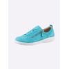 Sneaker CAPRICE, Damen, Gr. 38, blau (türkis), Veloursleder, sportlich, Schuhe