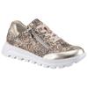 Plateausneaker WALDLÄUFER "H-AJALA", Damen, Gr. 7 (40,5), leo, goldfarben, Textil, Glattleder, animal-print, sportlich, Schuhe, Freizeitschuh, Halbschuh, Schnürer in Leo-Optik, Komfortweite H