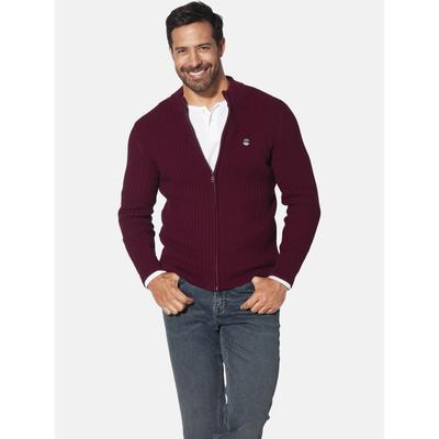 Strickjacke JAN VANDERSTORM "Strickjacke ONERVA", Herren, Gr. XXXL, rot (dunkelrot), Obermaterial: 100% Baumwolle CO., u