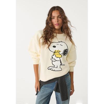 Stradivarius Embroidered Peanuts sweatshirt Yellow XS
