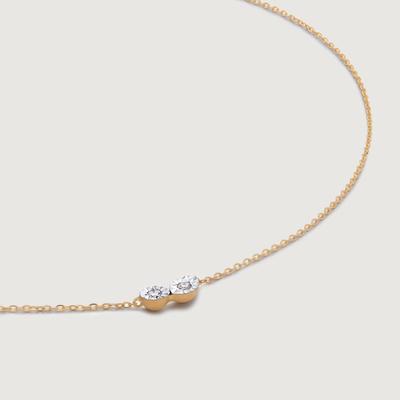 Gold Diamond Duo Chain Necklace Lab Grown Diamond