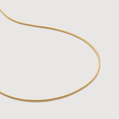 Gold Round Thin Snake Chain Necklace