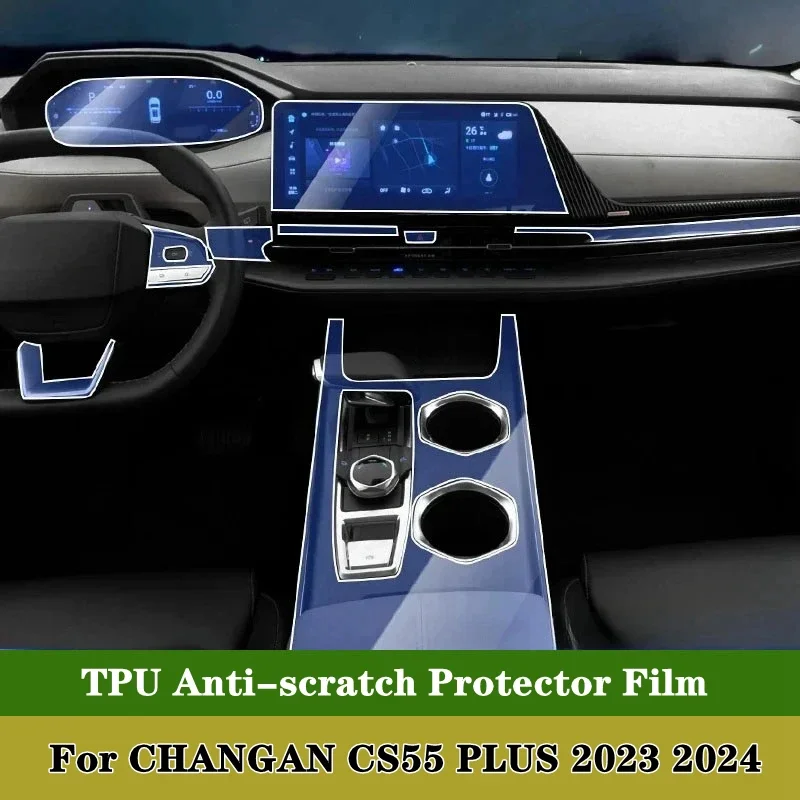 Für CHANGAN CS55 PLUS 2023 2024 Auto Tür Center Konsole Media Dashboard Navigation TPU Anti-scratch Schutz Film Auto innen Image