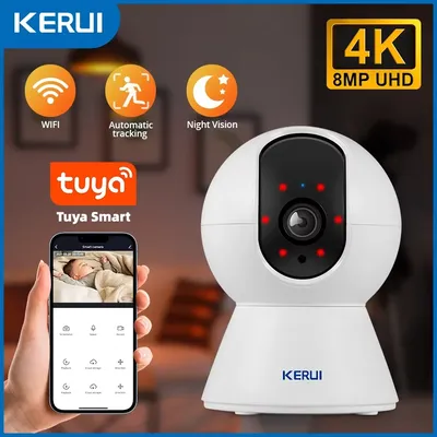 KERUI 5MP 4K Tuya Smart Mini WiFi IP Kamera Indoor Wireless Home Security AI Menschliches Erkennen CCTV Überwachungs kamera Auto Tracking