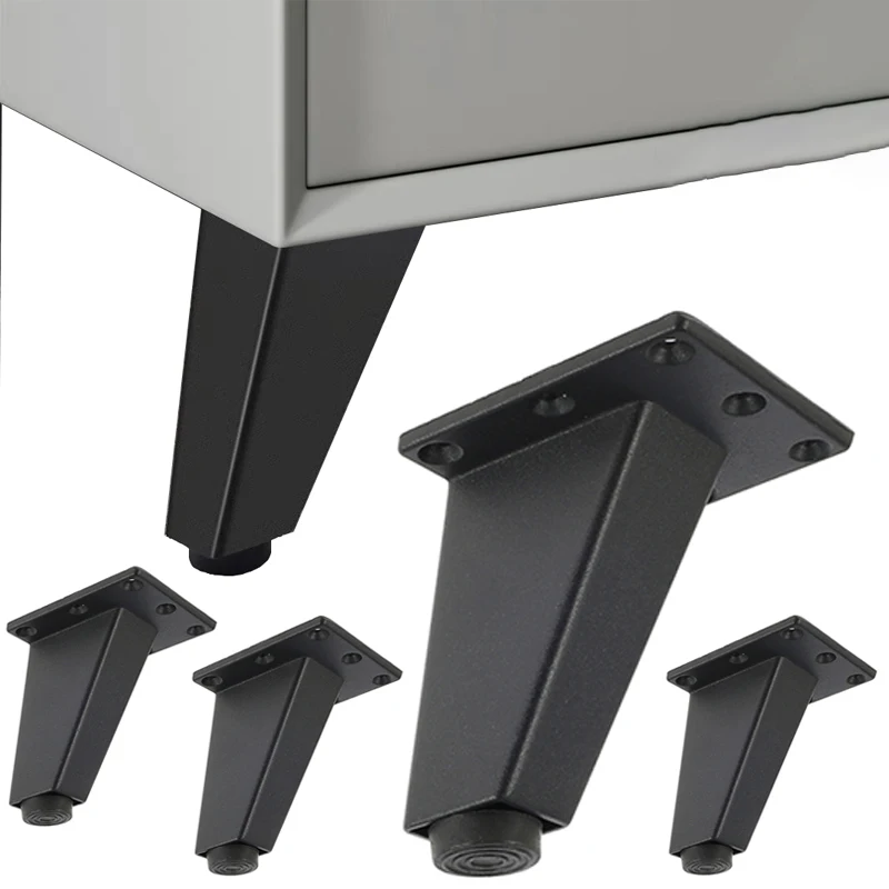 4/8 Stück Möbelbeine Pads Aluminiumlegierung Sofa Bett Füße Heavy Duty Solid Square Schräge Tisch Schrank Ersatz Image