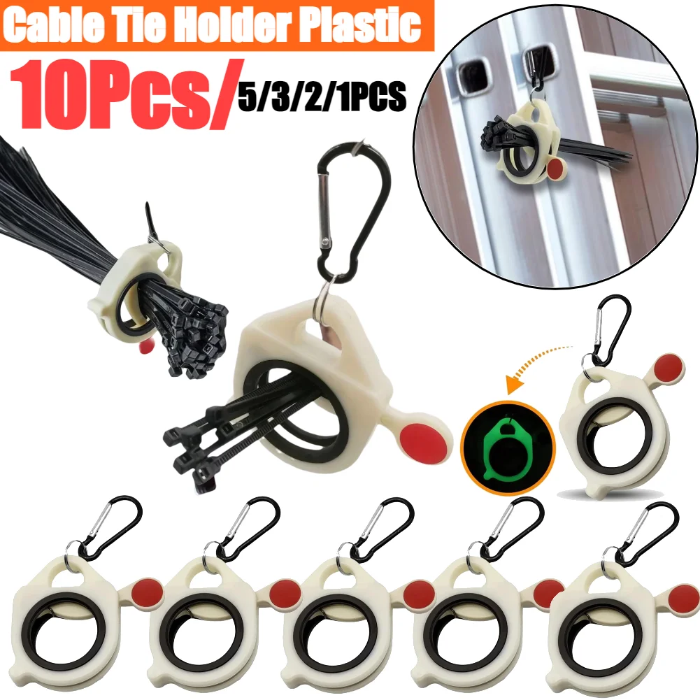 10-1 stücke Fluoreszierende Kabelbinder Organizer Lagerung Kabelbinder Halter Tragbare Kabelbinder Lagerung Werkzeug Elektrische Kabelbinder Organizer