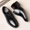 Lederschuhe für Herren, schwarz, formell, quadratische Zehenpartie, lässig, Derby-Schuh, Business, Retro-Rindsleder, Designer, neu, versandkostenfrei