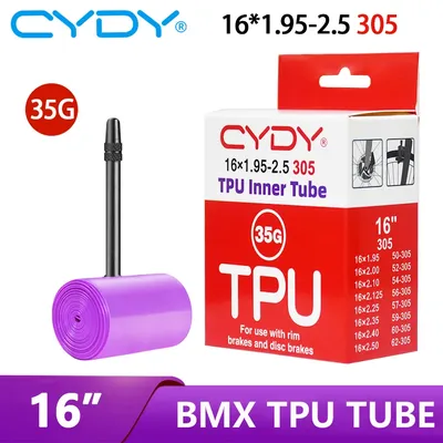 CYDY Fahrrad-TPU-Schlauch 16 x 1,95 2,0 2,1 2,125 2,25 2,35 2,4 2,5 FV Länge 45 mm Reifen Kamera BMX Fahrradreifen Radfahren Penu Parts305