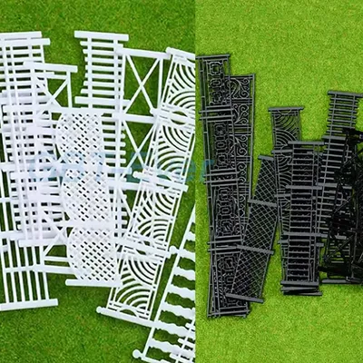 5 Stück Kunststoff-/Holzzäune Leitplanke Architekturmodell Sandtisch Landschaft Geländer Kreativer Image