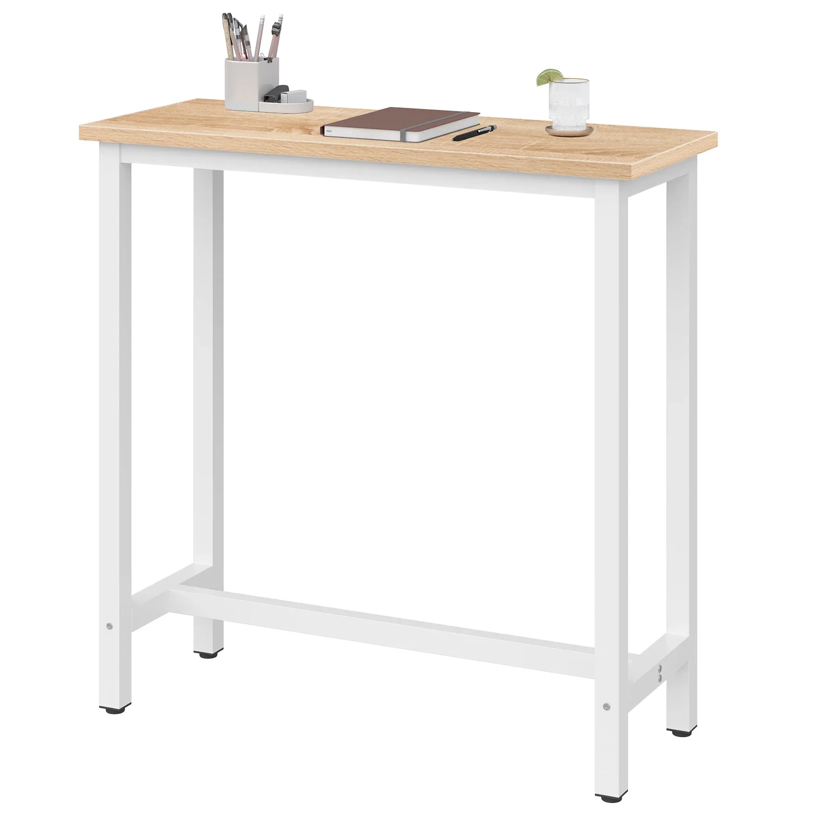 WOLTU Bartisch, Bistro-Cocktail-Esstisch, Vintage-MDF-Holz, 100 x 40 x 100 cm, hoher Couchtisch für Tee, Theke, für Küche, Bar, Balkon