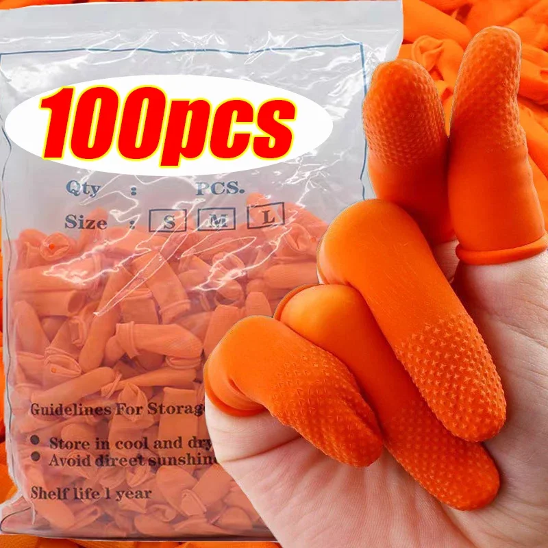 S/M/L Einweg-Fingerabdeckung, antistatisch, Fingerspitzen-Schutz, Handschuhe, Gummi, für Zuhause, rutschfeste Reinigungswerkzeuge, Industrie, Fingere, Kinderbetten Image