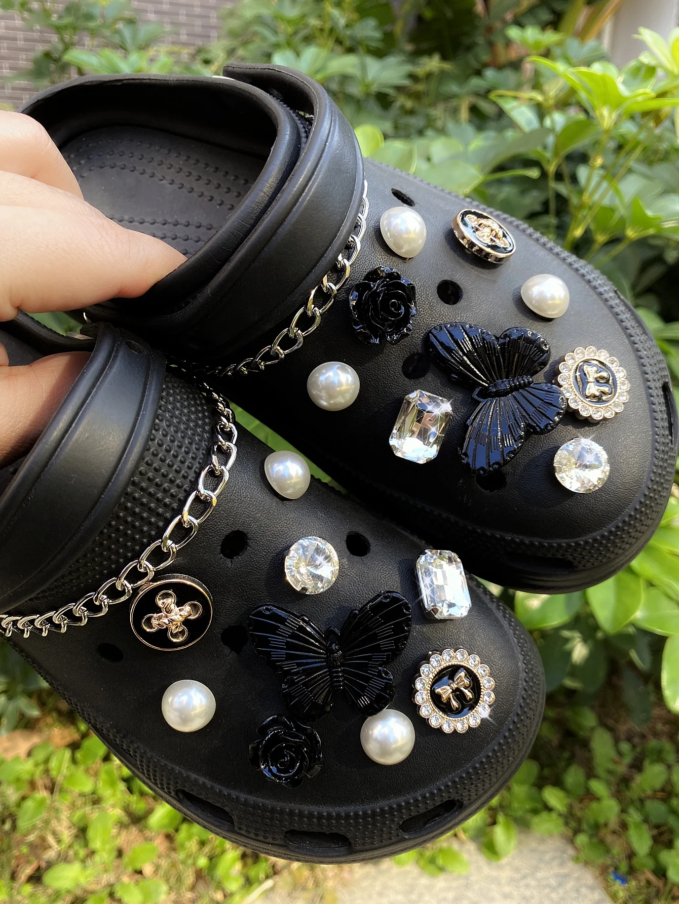 20 teile/satz Abnehmbare Vintage Blume & Faux Perle Schuhe Dekoration Schnalle, Schuh Kette Für Garten Schuhe Und Taschen Diy