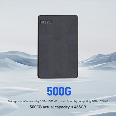 TEMU Compact 500g Usb 3.0 Portable Hard Drive - , Data Transfer For Pc, Router, Ps, Mobile Devices - Lightweight & , Reliable, No Driver Required, Portable Hard Drive For Travel