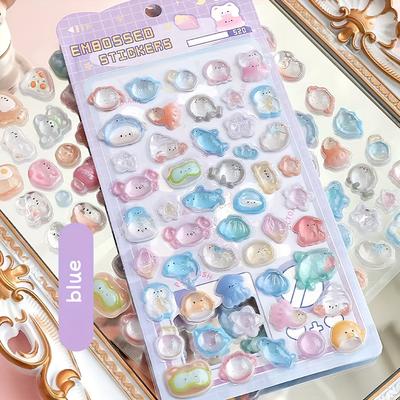 TEMU 1pc 3d Embossed Cute Cartoon Sticker, Resin Diy Decal For Cameras & Water Bottles, , Self-adhesive