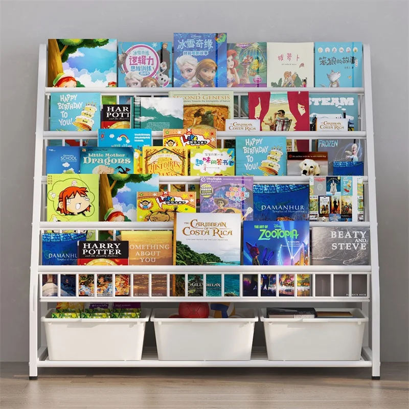 Bücherregal für Kinder, bodens teh endes mobiles Spielzeug regal für den Haushalt mit Schubladen