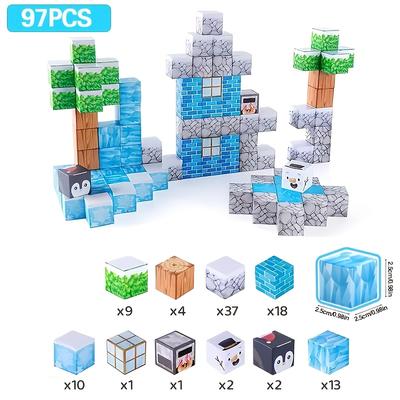 TEMU Magnetic Building Blocks 97pcs Magnetic Cubes Kids Toys Magnetic Toys, Christmas Birthday Gifts For Boys And Girls