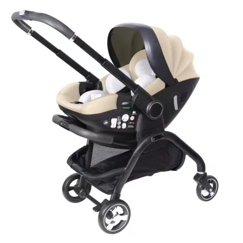 3 in 1 Neugeborenen Kinderwagen tragbare Kindersitz Luxus Kinderwagen faltbare Kinderwagen Zweiwege verstellbare Armlehnen Image
