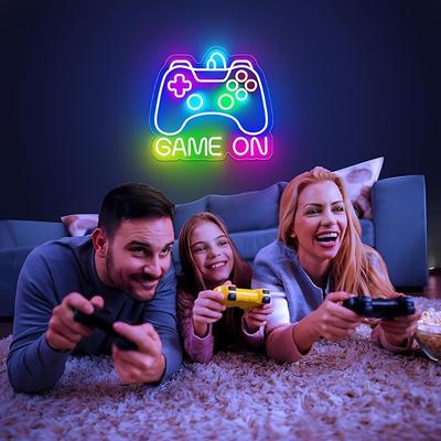 TEMU Bdtctk Modern Gamepad Neon Sign - Usb Powered, Dimmable Led Gaming Light, Acrylic Neon Strip, Quiet , Universal Holiday Themed - Plastic, Stylish Decor For Gamer Room, Gift For Gamers