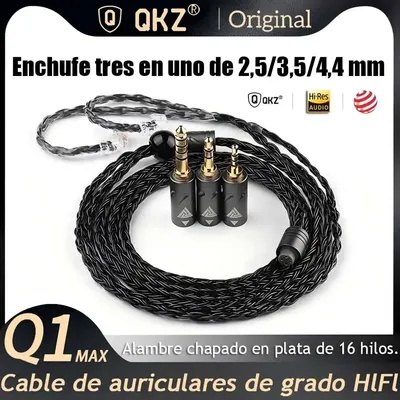QKZ Q1 MAX Ohrhörer Kabel de Realisierung 16 Soporte 352 N Mata Plateau MMCX QDC KZ C Pin 3 und 1 für QKZ HBB ZXT AS16 PRO Image
