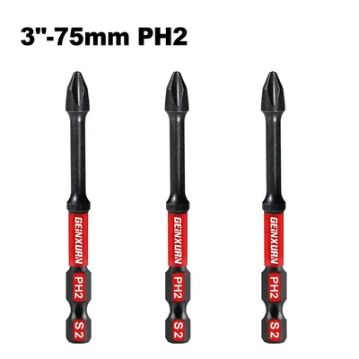 ﻿ ﻿ Geinxurn Impact Tough # 2 Phillips 3 Zoll. Einsatz-Treiber-Bits, Massen-PH2-Schraubendreher-Power-Bit-Set aus S2-legiertem Stahl