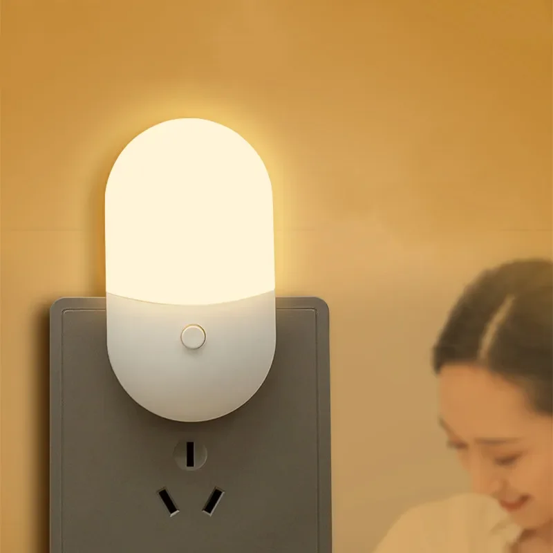 Led Mini Nachtlicht Schalter Plug-In Led Licht Augenschutz Nachtlicht Lampe Verwendung Für Nacht Baby Fütterung Wohnzimmer