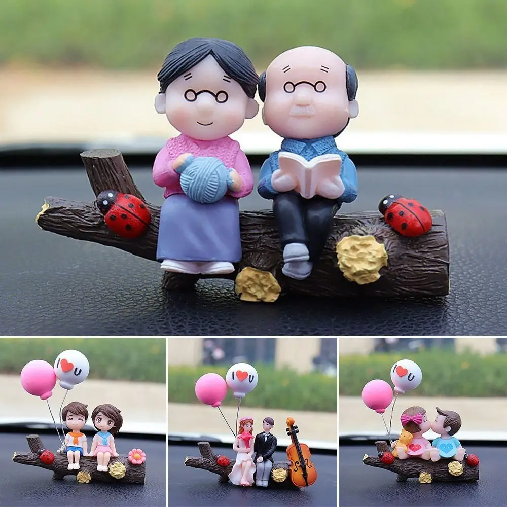 Auto Dekoration Cartoon niedlichen Paare Action figur Figuren Ballon Ornament Auto Interieur Armaturen brett Zubehör für Mädchen Geschenke Image